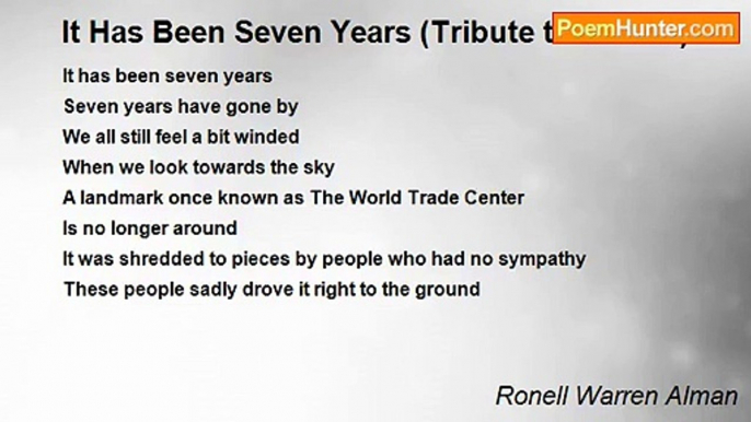 Ronell Warren Alman - It Has Been Seven Years (Tribute to 9/11/01)