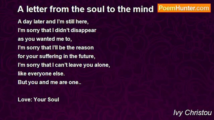 Ivy Christou - A letter from the soul to the mind