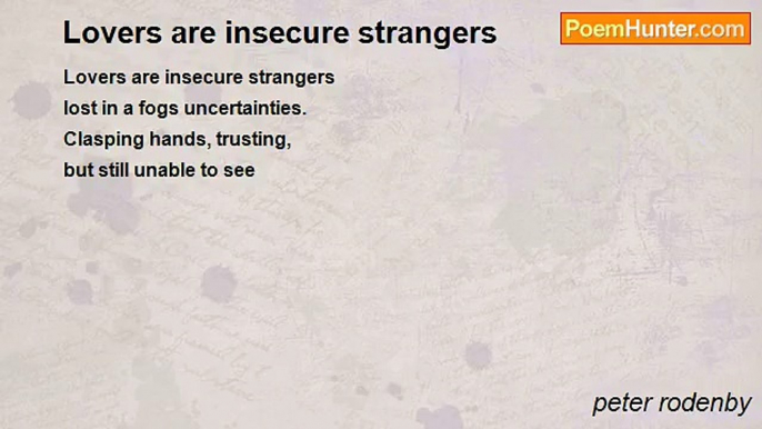 peter rodenby - Lovers are insecure strangers