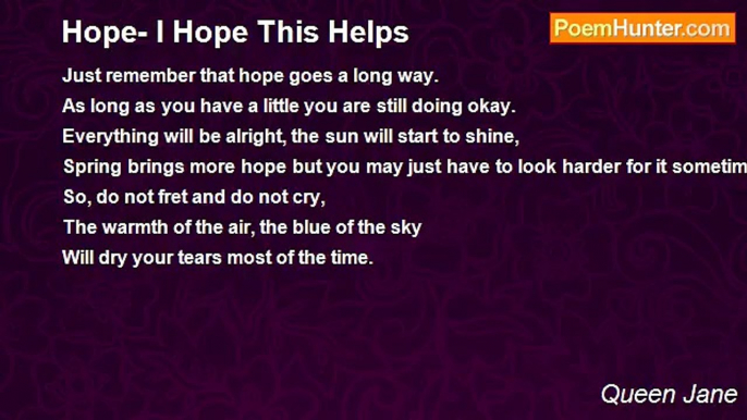 Queen Jane - Hope- I Hope This Helps