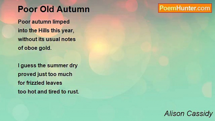 Alison Cassidy - Poor Old Autumn