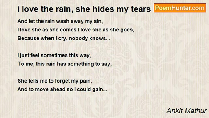 Ankit Mathur - i love the rain, she hides my tears