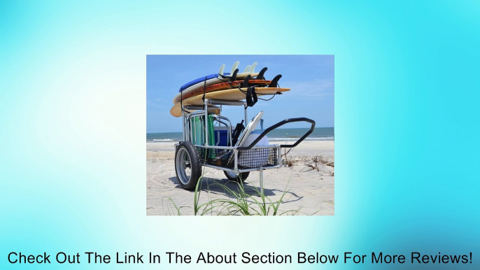 Multifunction Beach Cart - Bicycle Trailer Cart - Cargo Carrier Cart - Heavy Duty Aluminum /Stainless Steel Framing and Hardware - Lightweight >50lbs - 20" x 4.25" Extra Wide Tires mounted Aluminum Rims and Hubs with Stainless steel spokes and sealed bear