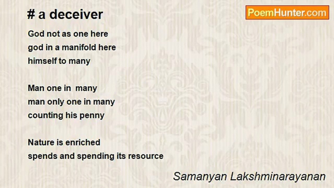 Samanyan Lakshminarayanan - # a deceiver