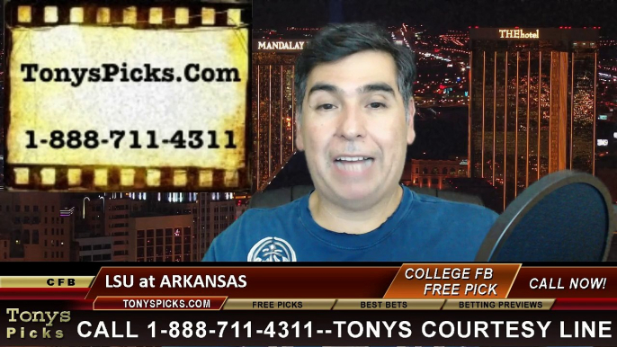 Arkansas Razorbacks vs. LSU Tigers Free Pick Prediction NCAA College Football Odds Preview 11-15-2014