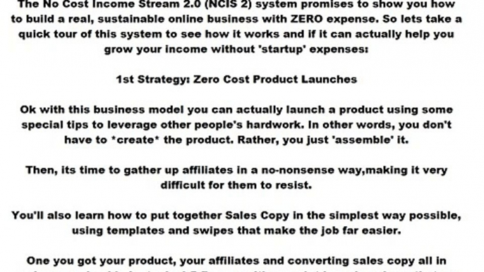 No Cost Income Stream 2.0 Download - No Cost Income Stream 2.0