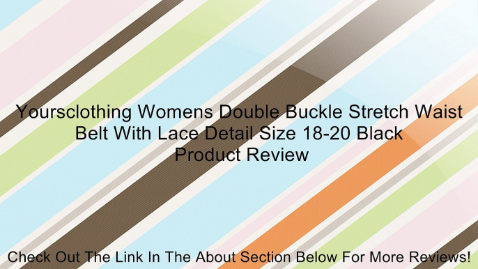 Yoursclothing Womens Double Buckle Stretch Waist Belt With Lace Detail Size 18-20 Black Review