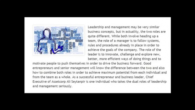 Ali Seytanpir Explores the Differences between Leadership and Management