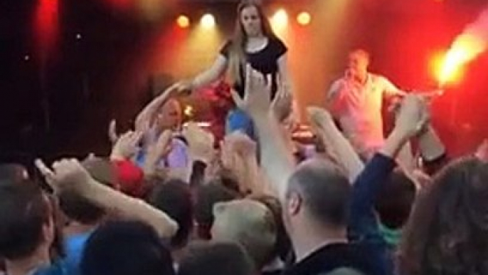 Crowd surfing fail at Op De Toffel 2014