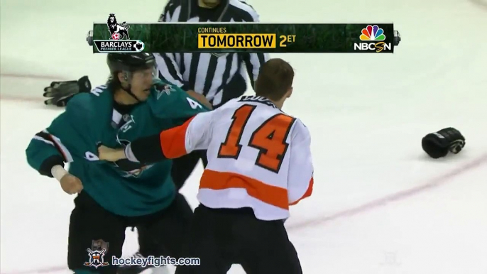 So violent hockey fight : Sean Couturier vs Brenden Dillon Dec 2, 2014 - Chicago Blackhawks VS Los Angeles Kings