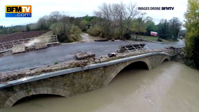 Inondations dans les Pyrénées-Orientales vues du ciel