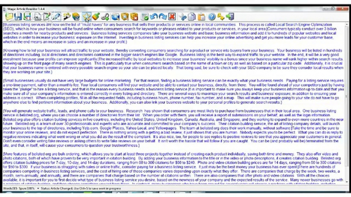 Quick Article Spinner - The Best Article Spinning Software (Magic Article Rewriter)