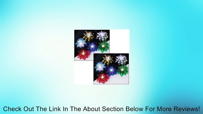 LED Fiber Optic Lighted Reusable Holiday Cellophane Gift Bows (Set of 12) Review