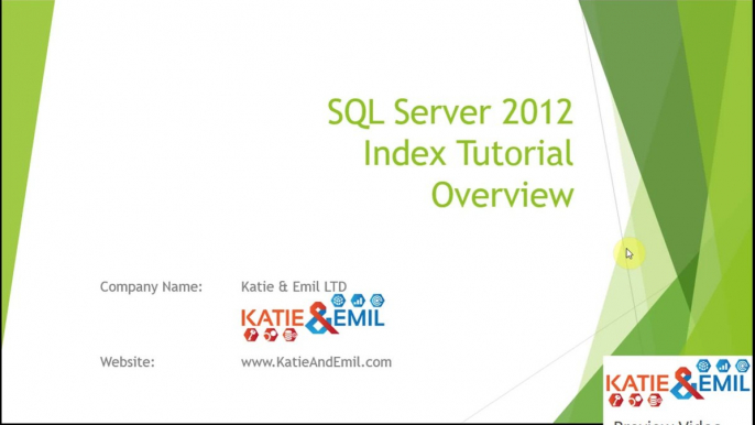 SQL Server Indexing Tutorial Overview Video