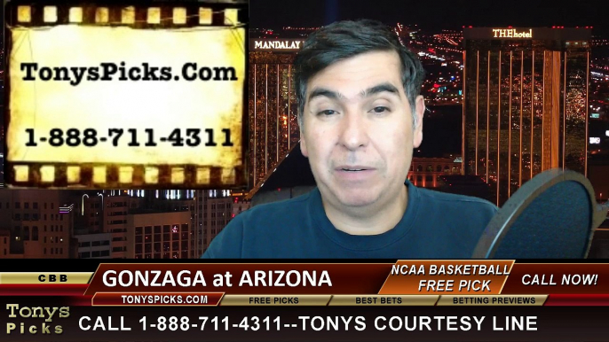 Arizona Wildcats vs. Gonzaga Bulldogs Free Pick Prediction NCAA College Basketball Odds Preview 12-6-2014