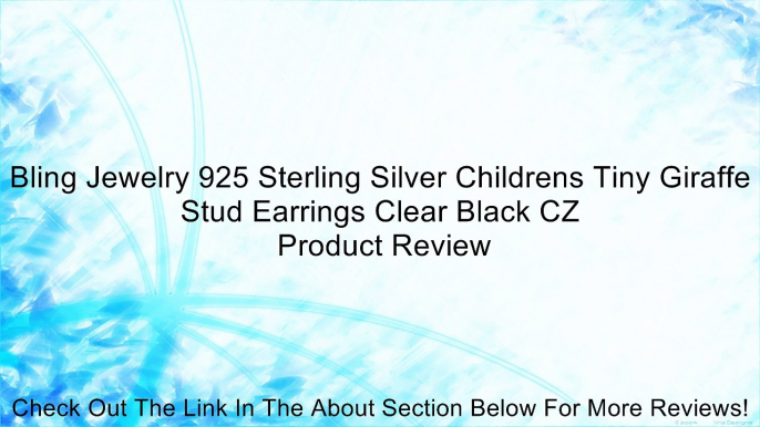 Bling Jewelry 925 Sterling Silver Childrens Tiny Giraffe Stud Earrings Clear Black CZ Review