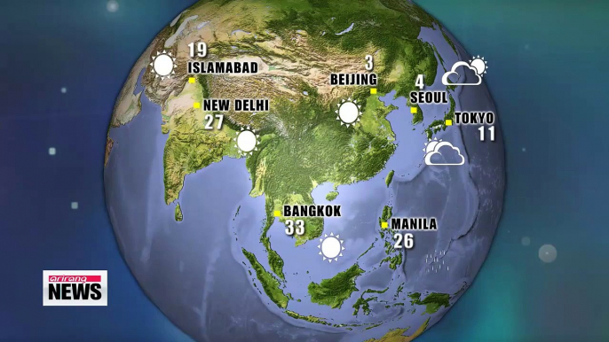 Clearer conditions free of snow can be expected in Seoul and most parts of the nation earlier in the day on Monday.Temperatures will climb up a little bit later in the day with highs of 3 in Seoul, 5 in Daejeon and 9 in Busan.But bra