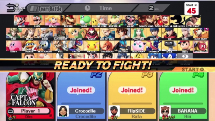 Super Smash Bros. For Wii U Online Wi-Fi Team Battle - Playing As Captain Falcon