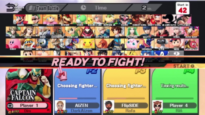 Super Smash Bros. For Wii U Online Wi-Fi Team Battle - Playing As Captain Falcon