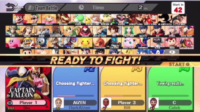 Super Smash Bros. For Wii U Online Wi-Fi Team Battle - Playing As Captain Falcon