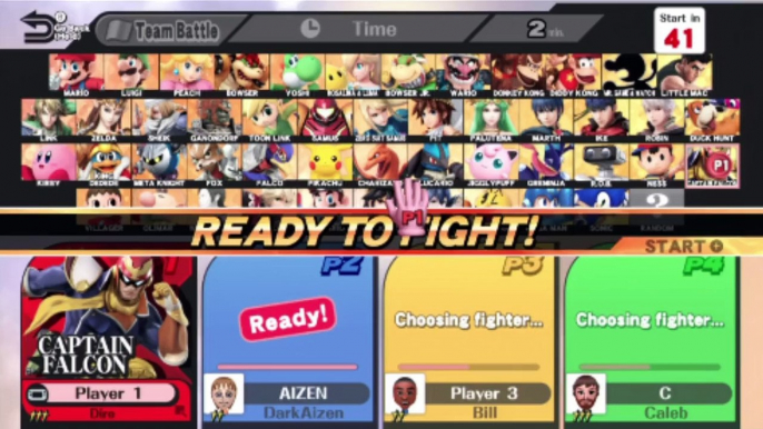 Super Smash Bros. For Wii U Online Wi-Fi Team Battle - Playing As Captain Falcon