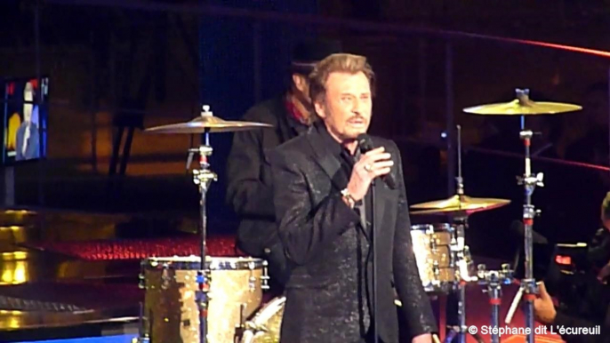 Johnny Hallyday "Seul" au Champ de Mars à Paris - Téléthon