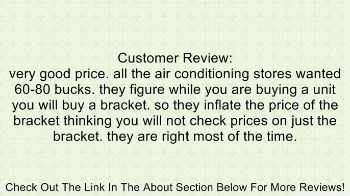Airtec WBB-300 - Universal Wall Condenser Hanging Bracket Kit for Split Systems, Mini-Splits and Outdoor Ductless Air Conditioner Equipment (300 lb. Capacity) Review