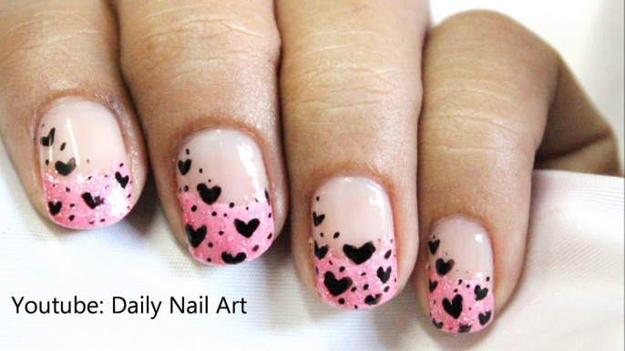 Pink Tips - Cute nail designs in pink nail polish nail art (french manicure)