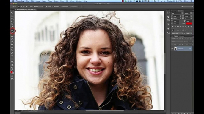 PhotoShop CS5 Tutorial removing blemishes pimples how to fix face skin of  portraits technique