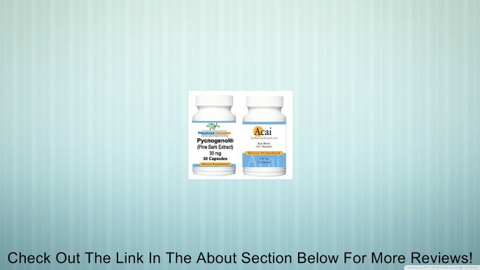 Free Acai, 500mg, 90 Capsules w/ Pycnogenol Pine Bark Extract Supplement 30 Mg, 30 Capsules - Endorsed By Dr. Ray Sahelian, M.D. - Endorsed by Dr. Ray Sahelian, M.D. - Reduces Oxidative Stress Review