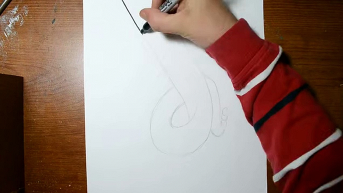 Drawing a 3D Rattlesnake - Cool Anamorphic Trick Art Optical Illusion