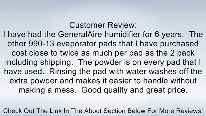 2-pack General Generalaire Humidifier 990-13 Water Pad (View amazon detail page) Review