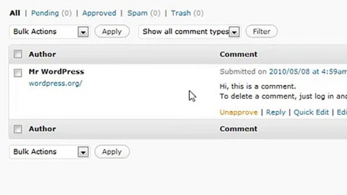 WordPress Tutorial  -06 -  Comments