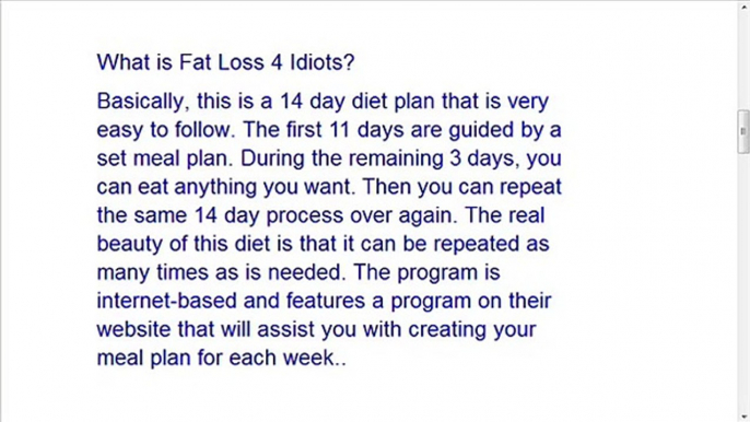 Just How Smart Is the Fat Loss 4 Idiots Diet Plan