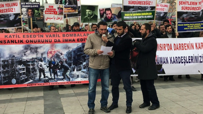 Erzurum'da Baas Rejiminin Varil Bombaları Protesto Edildi