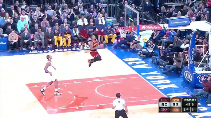 J.R. Smith Double Clutch Dunk - Cavaliers vs Knicks - February 22, 2015 - NBA Season 2014-15