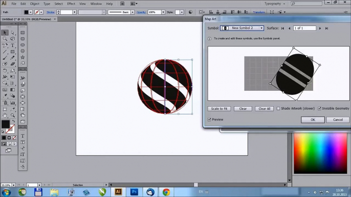 Adobe Illustrator - how to make 3D looking ball using REVOLVE effect