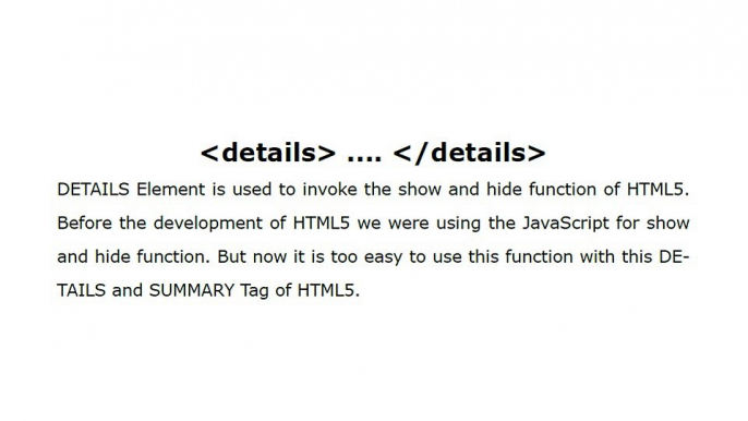 details tag
