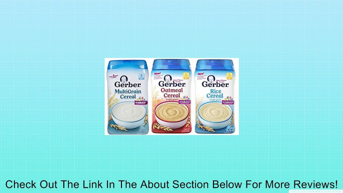 Gerber Baby Cereal 16 Oz Size Variety Pack, 3 Basic Flavors: Rice Cereal, Oatmeal Cereal, Multigrain Cereal. Bundle of 3 Review