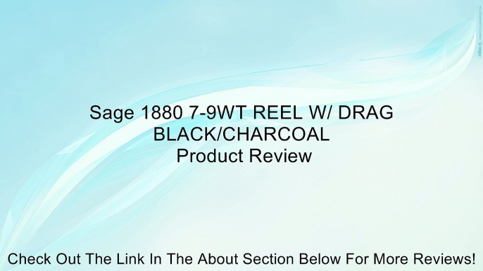 Sage 1880 7-9WT REEL W/ DRAG BLACK/CHARCOAL Review