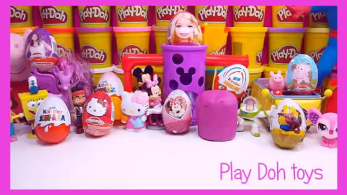 my little pony play doh kinder surprise eggs mlp peppa pig barbie violetta 3 spiderman egg