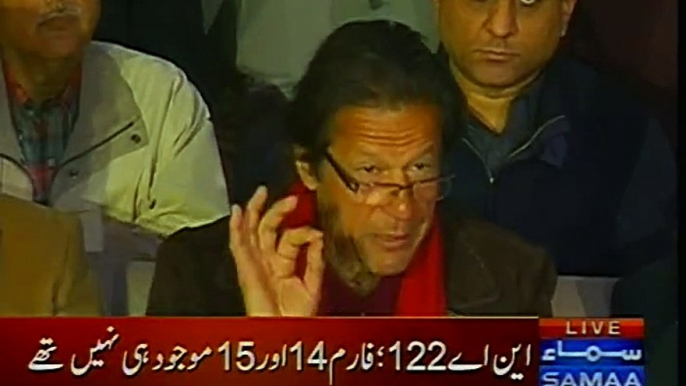 Chairman Imran Khan's Press Conference today demanding resignation of Ayaz Sadiq in light of NA-122 audit