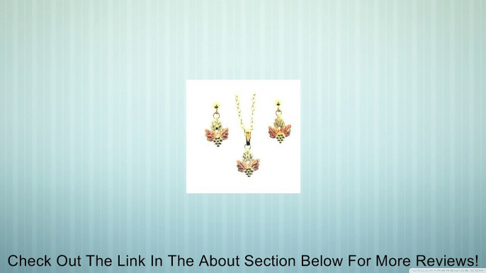 Beautiful Black Hills Gold 3 Leaf earrings & Necklace Pendant Set Review