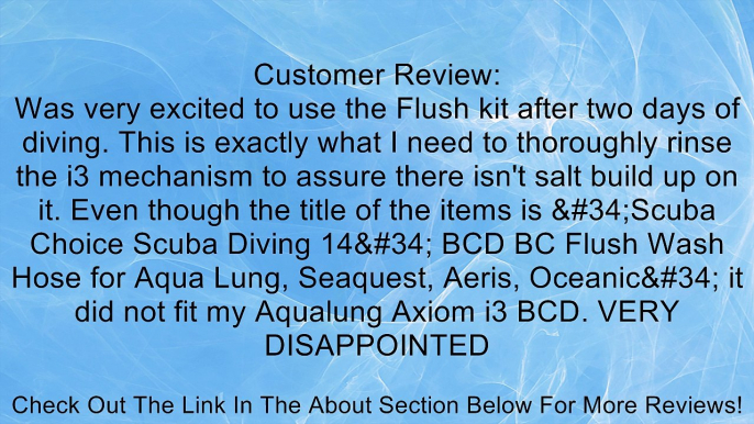 Scuba Choice Scuba Diving 14" BCD BC Flush Wash Hose for Aqua Lung, Seaquest, Aeris, Oceanic Review