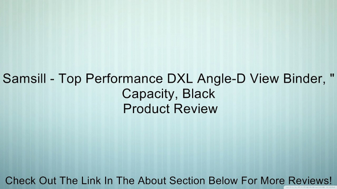 Samsill - Top Performance DXL Angle-D View Binder, " Capacity, Black Review