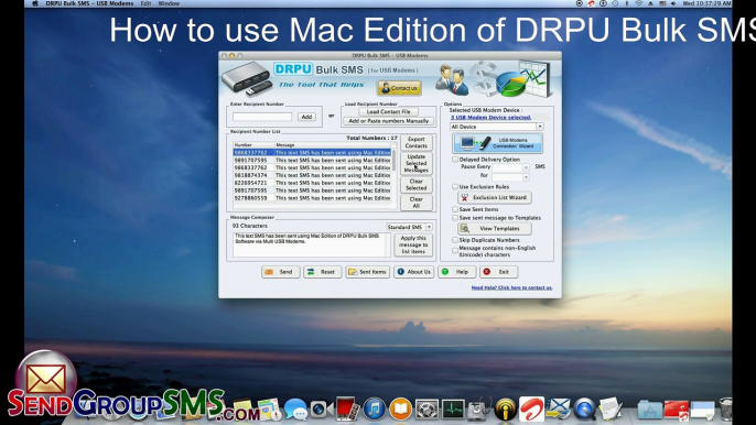 Using Multiple USB Modems with MAC for sending bulk SMS