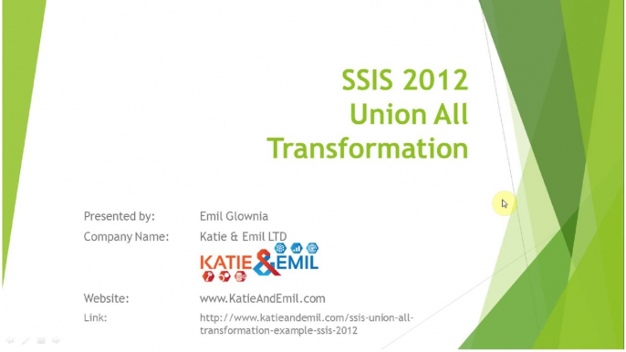 SSIS Union All Transformation Video SSIS 2012