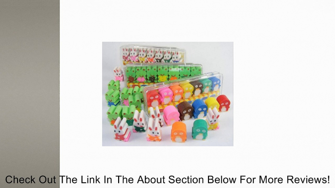 21 Pcs, Kawaii Frogs, Rabbits, & Penguins Erasers, Collectable, Limited Quantity Review