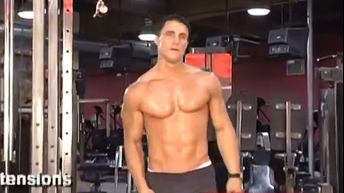 amazing muscle people Greg Plitt   Tricep Extensions &  V  Bar Pressdowns