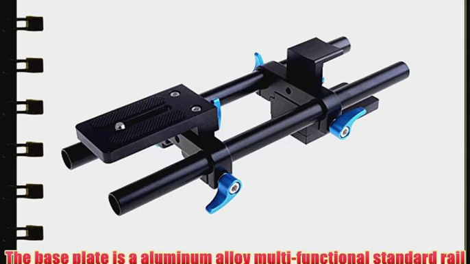 Neewer? Aluminum Alloy DSLR Rail 15mm Rod Support Baseplate with 1/4 Screw Quick Release Plate